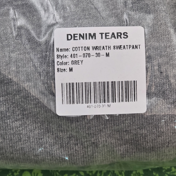 Denim Tear Grey Sweatpants with White Florals Unisex - Picture 4 of 12